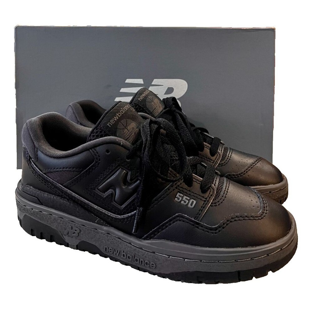 New Balance 550 Shoes YOUTH Size Kids 4.5 Triple Black Sneakers GSB550BB NEW